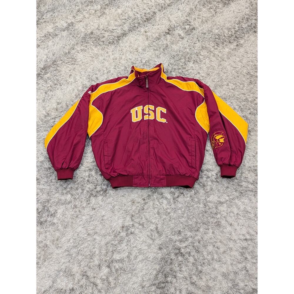 Majestic USC Trojans Logo Zip Up Jacket University College NCAA Men's Size XL